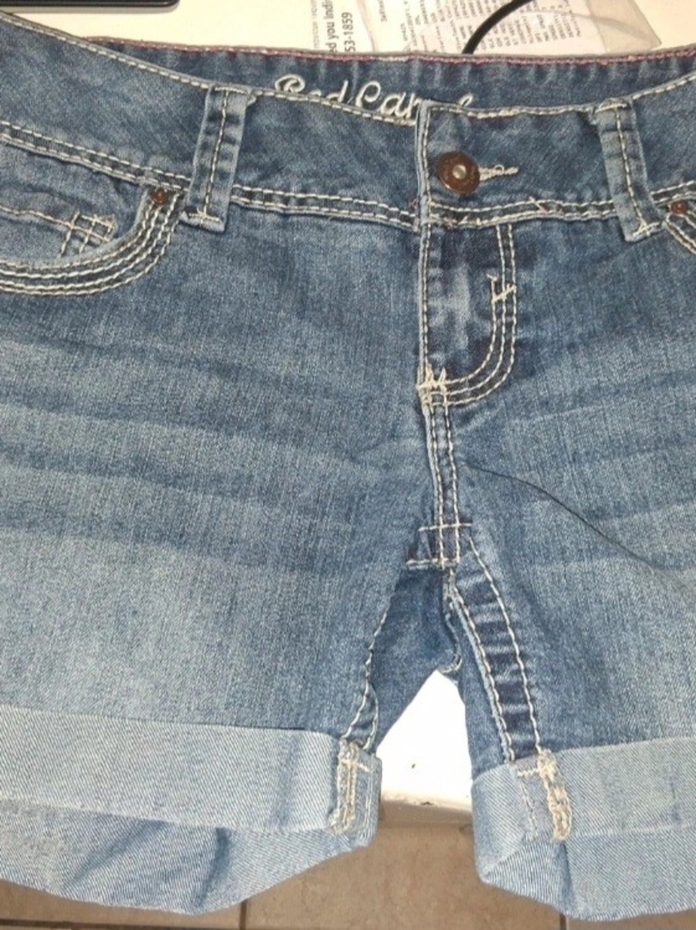 Red Camel Light Blue Boyfriend Jeans Shorts